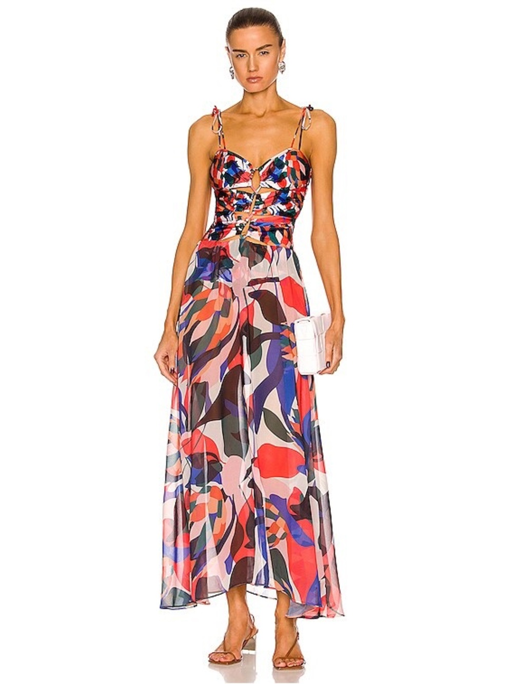 PatBO Moscow Lace Up Beach Dress Poppy